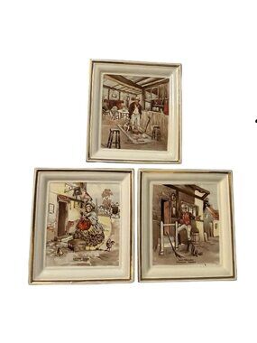 Vintage Charles Dickens Character Plates Set of 3 Bill Sikes Sam Weller Sairey G